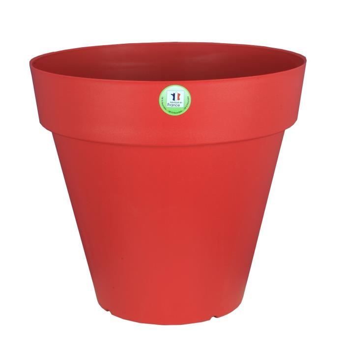 Pot de fleurs - RIVIERA - Soleilla Rond - Ř 39,2 x 35,8 cm - 25L - Rouge