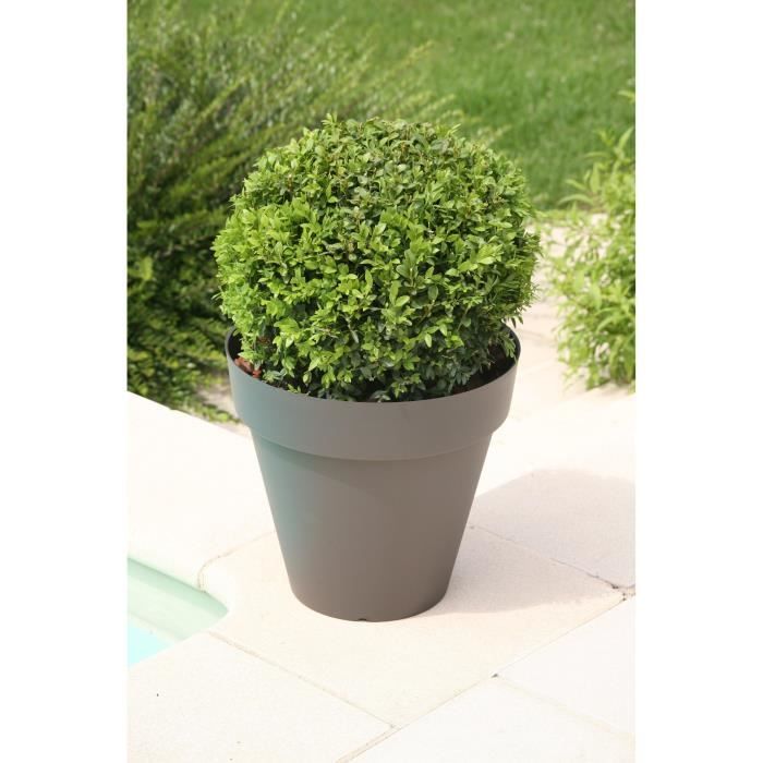 Pot de fleurs - RIVIERA - Soleilla Rond - Ř 59 x 53,6 cm - Gris pailleté