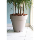 Pot de fleurs avec réserve d'eau - RIVIERA - Loft Rond - Ř 49 x H 45 cm -Taupe