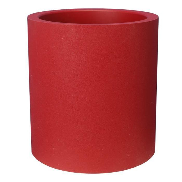 Pot de fleurs - RIVIERA - Granit rond - D29 x H32 cm - 10,5L - Rouge