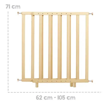 Barriere de sécurité bébé - ROBA - Pour porte et escalier - De 62 a 105 cm - Bois naturel