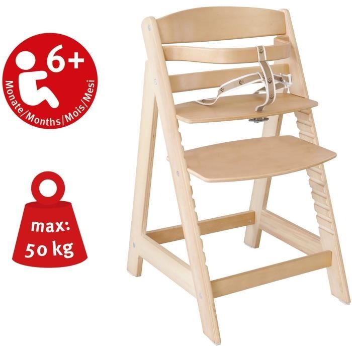 Chaise Haute Évolutive Sit Up III en Bois - ROBA - Réglable en Hauteur - Naturel