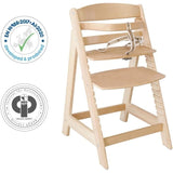 Chaise Haute Évolutive Sit Up III en Bois - ROBA - Réglable en Hauteur - Naturel