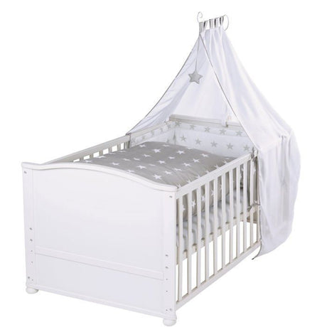 Lit bébé évolutif - 70 x 140 cm - ROBA - LITTLE STARS - Avec accessoires - Blanc