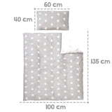 Lit bébé évolutif - 70 x 140 cm - ROBA - LITTLE STARS - Avec accessoires - Blanc