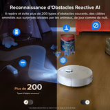 ROBOROCK Qrevo Curv 2 FlowX - Aspirateur Robot Laveur - 20.000 Pa -  Nettoyage SpiraFlow - Double Anti-Enchevetrement