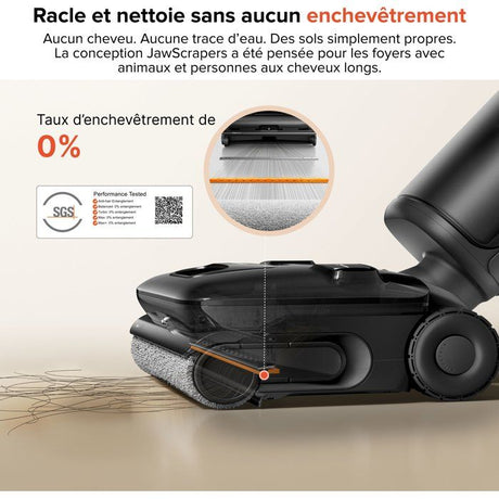 ROBOROCK F25 ACE Pro - Aspirateur Laveur sans Fil - 25000Pa - JetFoaming Anti-Taches - Brosse Anti-Emmelement - Design 180° a Plat