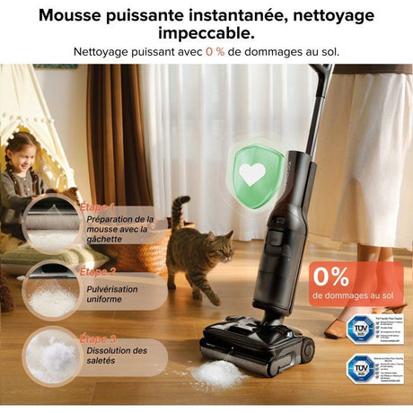 ROBOROCK F25 ACE Pro - Aspirateur Laveur sans Fil - 25000Pa - JetFoaming Anti-Taches - Brosse Anti-Emmelement - Design 180° a Plat