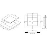 Table de cuisson vitrocéramique - ROSIERES - 3 feux - 5500 W - Commandes tactiles - 59 x 52 cm - RKD73CT