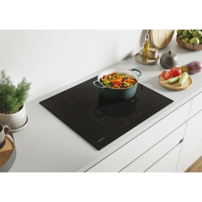 Table de cuisson vitrocéramique - ROSIERES - 3 feux - 5500 W - Commandes tactiles - 59 x 52 cm - RKD73CT