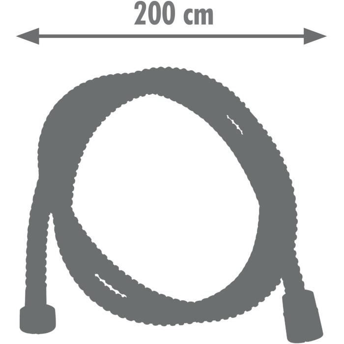 Flexible de douche - ROUSSEAU - Écrous métal anti-torsion - Réduction du débit - Longueur 2 m - Inox chromé double agrafage