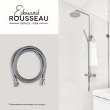 Flexible de douche - ROUSSEAU - Écrous métal anti-torsion - Réduction du débit - Longueur 2 m - Inox chromé double agrafage