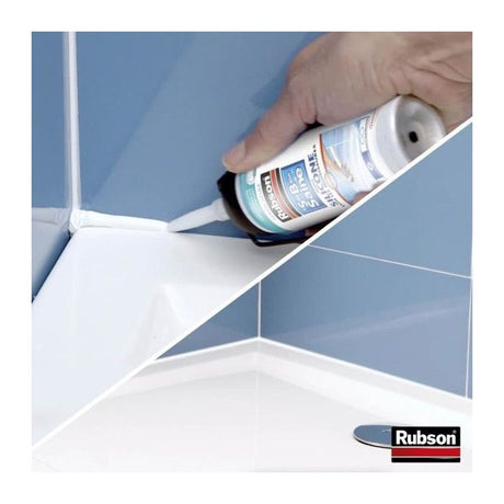 Silicone carrelage RUBSON transparent, 200 ml Mastic sans pistolet sdbs transpar