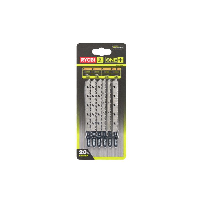 Jeu de 6 lames spéciales pour scie sauteuse RYOBI One+ RAK6JSBW