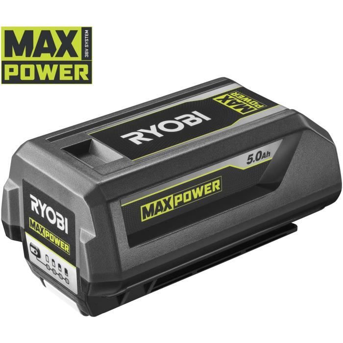 RYOBI - Tondeuse 36V MAXPOWER Power Assist™ Brushless - Ř coupe 46 cm - ramassage/mulching + batterie 5 Ah & charg. - RLM36X46H50PG