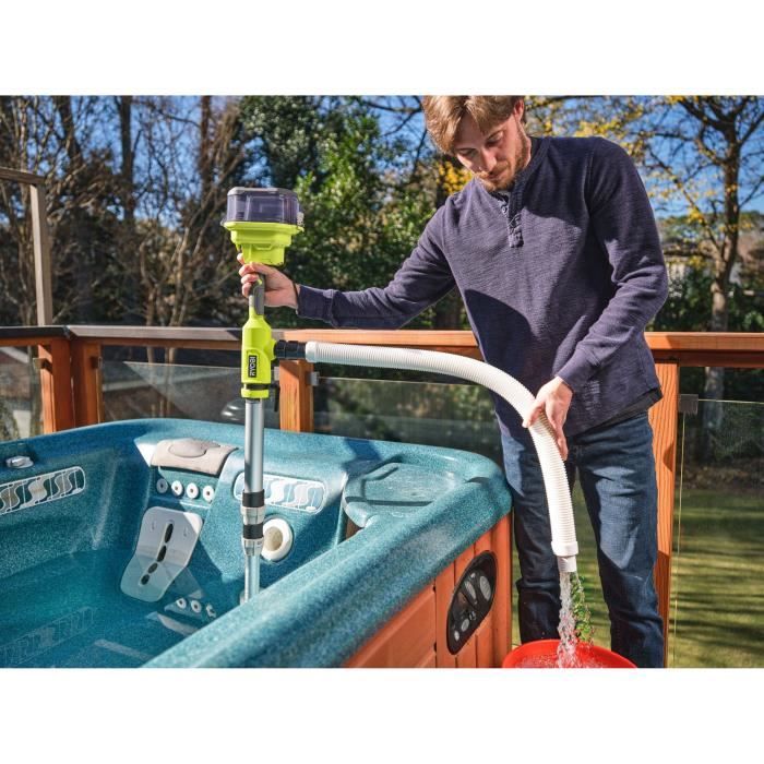 RYOBI - Pompe télescopique 18V - 3 360 l/h - immersion maxi. 1,2 m - IPX5 - vendue sans batterie - RY18STPA-0