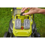 RYOBI - Tondeuse poussée 18V Brushless - Ř coupe 40 cm - ramassage et mulching  - 2 batteries 18V 4,0 Ah & chargeur - RY18LMX40C-240