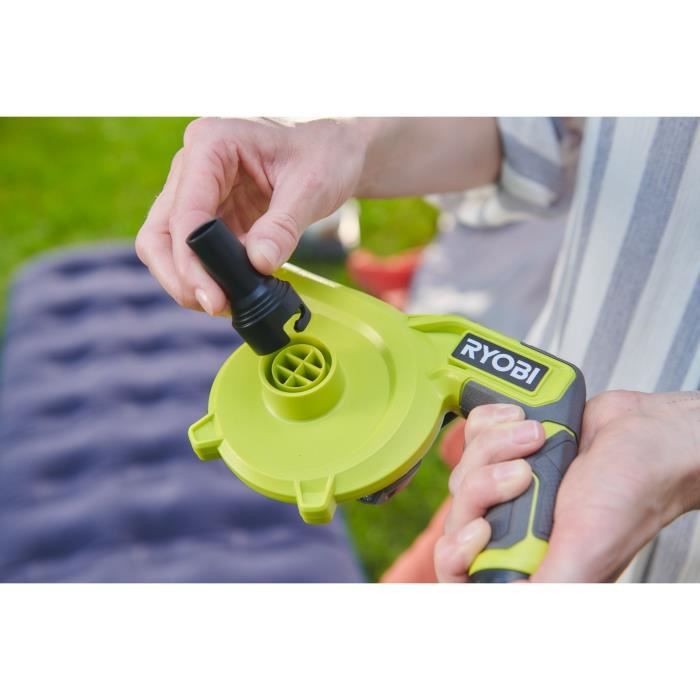 Gonfleur dégonfleur - RYOBI - 4V - Gros débit : 200 L/min - Livré avec 3 embouts de gonfleur