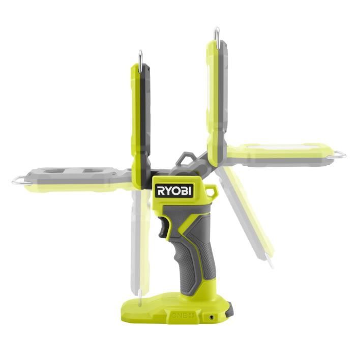 Lanterne LED compacte - RYOBI - 18V - 3 intensités : 800 / 400 / 100 Lumens - Rabattable et avec crochet