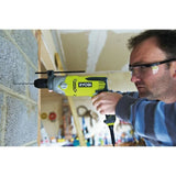 RYOBI - Perceuse a percussion 1 010 W - 1 200-3 000 cp/min - 2 vitesses - mandrin 13 mm métal - LED - Livrée en coffret - RPD1010-K