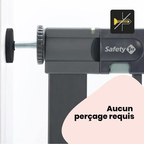 Barriere de sécurité enfant Easy Close Metal - SAFETY 1ST - Réglable de 73 a 80 cm - pression, sans vis ni perçage - Anthracite - Mé