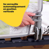 SAFETY 1ST Barriere de lit 90cm, 18 mois-5 ans, inclinable, Tissu lavable en maille, Auto-verrouillage, Gris/blanc
