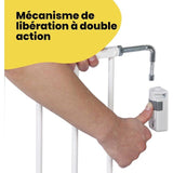 SAFETY 1ST Barriere de sécurité wall-fix extending, largeur de 62 a 102 cm, Ouverture d'une main des 2 sens - métal blanc, fixation