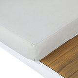 Salon de jardin - OLANA - Aluminium - Blanc et beige - 4 personnes