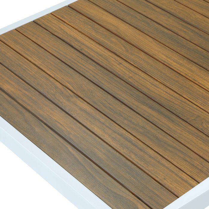 Salon de jardin - OLANA - Aluminium - Blanc et beige - 4 personnes
