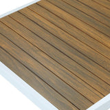 Salon de jardin - OLANA - Aluminium - Blanc et beige - 4 personnes