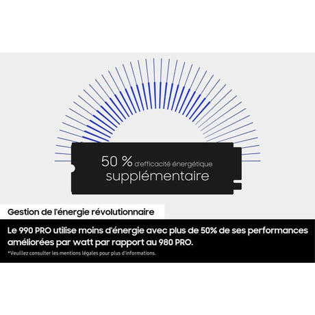 SAMSUNG - 990 PRO avec dissipateur- SSD Interne - 2 To - NVMe M.2 PCIe 4.0x4 - Vitesse lecture jusqu'a 7 450 Mo/s