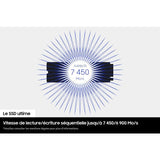 SAMSUNG - 990 PRO avec dissipateur- SSD Interne - 2 To - NVMe M.2 PCIe 4.0x4 - Vitesse lecture jusqu'a 7 450 Mo/s