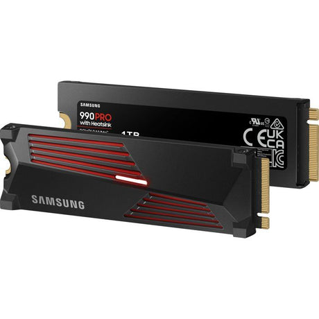 SAMSUNG - 990 PRO avec dissipateur- SSD Interne - 1 To - NVMe M.2 PCIe 4.0x4 - Vitesse lecture jusqu'a 7 450 Mo/s