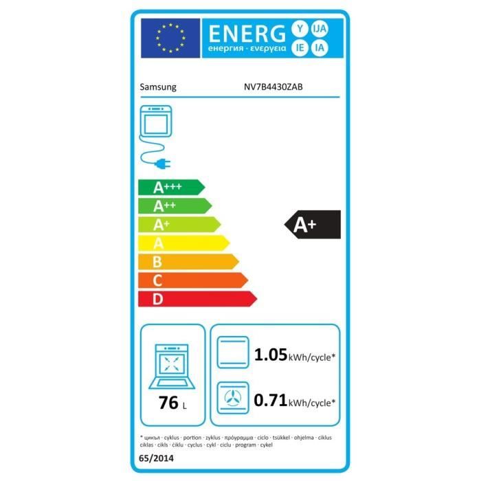 Four encastrable SAMSUNG NV7B4430ZAB - Multifonction - Pyrolyse - Chaleur tournante pulsée - DualCook