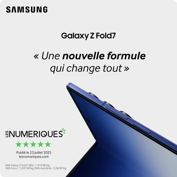 Samsung Galaxy Z Fold7 5G Smartphone 512 Go Bleu nuit