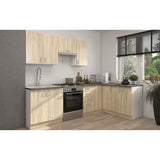 SARA Meuble bas - 2 portes - Décor chęne sonoma - L60xP48xH82 cm - Plan de travail non inclus