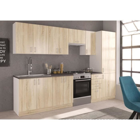 SARA Meuble hotte - Décor chęne sonoma - L60 x P31 x H71,5 cm