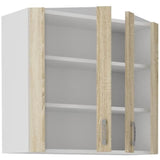 SARA Meuble haut - 2 portes - Décor chene sonoma - L80 x P31 x H71,5 cm