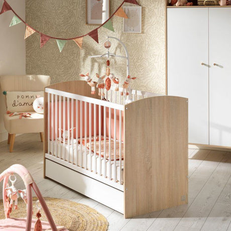 Lit bébé - 120 x 60 cm - Matelas inclus - Access - Bois/Blanc - SAUTHON