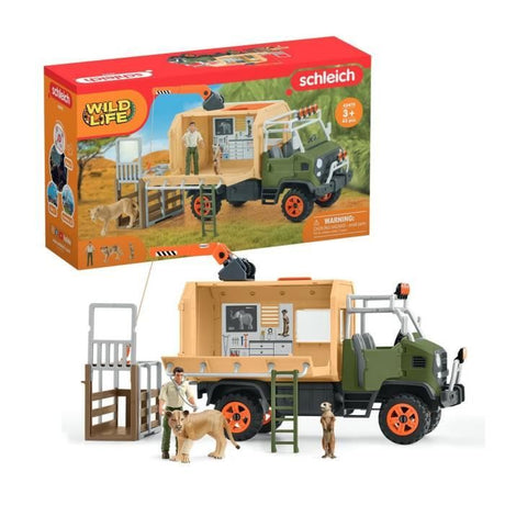 Gros camion de sauvetage d'animaux, coffret de jeu de 45 pieces avec 2 figurines d'animaux, 1 figurine de ranger articulée et des