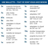 Malette a outils de 135 pieces SCHEPPACH - TB170 - Outils en acier chrome vanadium - Mallette verrouillable