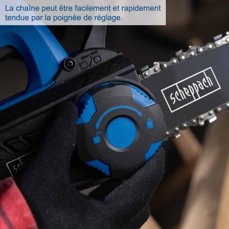 Tronçonneuse sans fil SCHEPPACH BC-TCS200-X - SET L - 20cm - Batterie 4Ah + 1 chargeur  2.4A