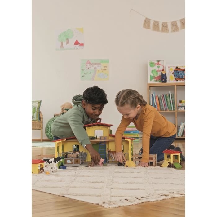 Coffret ferme éducative de 92 pieces avec animaux et accessoires, figurine miniature, Schleich 42605 Farm World
