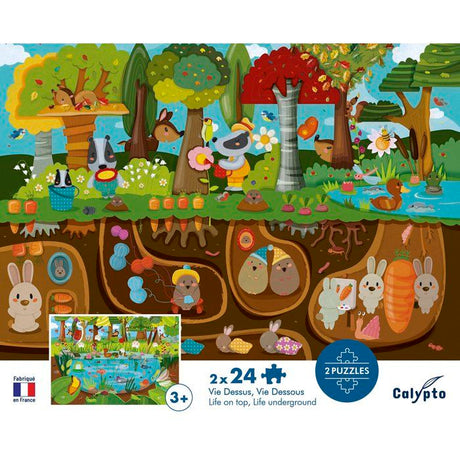 2 Puzzles - SENTOSPHERE - 24 pieces - La Vie Dessus / Vi Dessous - Observation - Mémoire - Logique - Des 3 ans