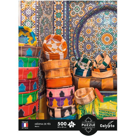 Puzzle - SENTOSPHERE - Calypto - 500 pieces XL - Médine de Fes - Maros - Toucher soyeux - Des 8 ans