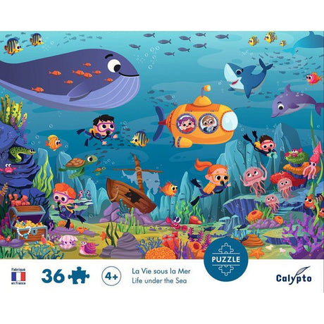 Puzzle - SENTOSPHERE - 36 pieces - La vie sous la mer - Toucher Soyeux - Impression 7 couleurs - Des 4 ans