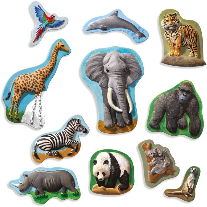 Moulage et peinture - SES CREATIVE - Hobby - Animaux - Plâtre Lavable - 11 figurines a créer - Age : 5+
