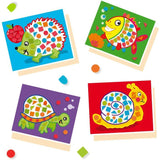 J'apprends la mosaique - SES CREATIVE - Hobby 3 - 6 - Formes en mousse autocollantes - 4 cartes préimprimées - Age : 3+