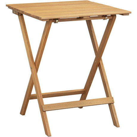 Set bistrot en bois d'acacia FSC - SAVANA - 1 table carrée 60 x 60 cm et de 2 chaises pliables - 2 personnes