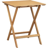 Set bistrot en bois d'acacia FSC - SAVANA - 1 table carrée 60 x 60 cm et de 2 chaises pliables - 2 personnes